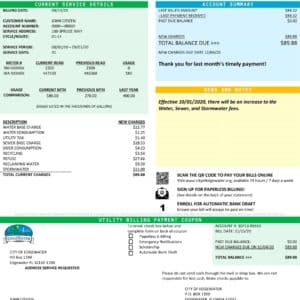 florida utility bill template