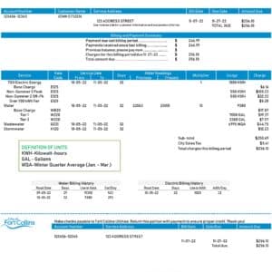 Colorado Water bill PDF template – realistic and editable utility statement for verification