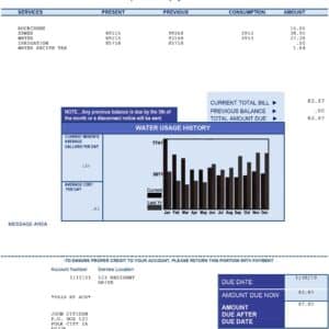 Iowa utility bill template