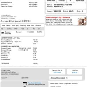 Colorado utility bill