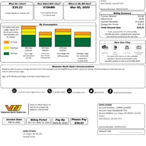 North Carolina utility bill template