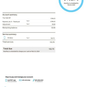 at&t bill template fakeutilitybills