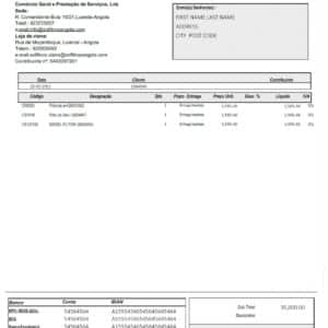 Angola Make utility bill template
