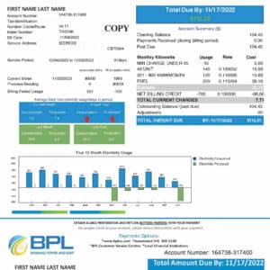 Bahamas utility bill template