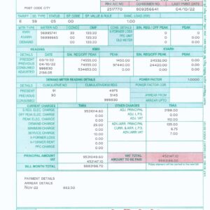 Bangladesh Make utility bill template