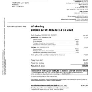 Belgium fake utility bill for proof of address