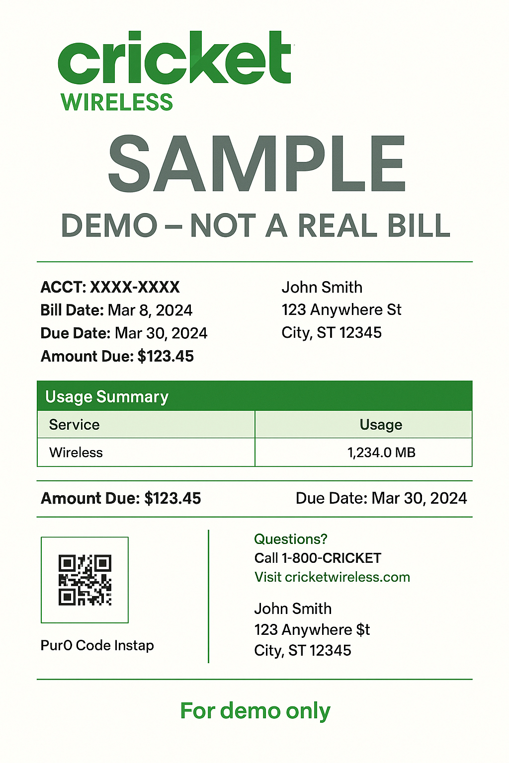 Phone bill templates utility bill template – editable PDF sample for proof of address
