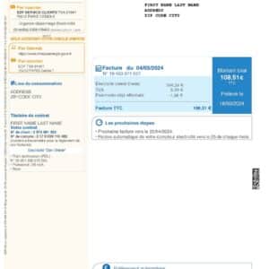 France Fake utility bill