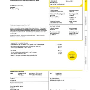 Finland utility bill template