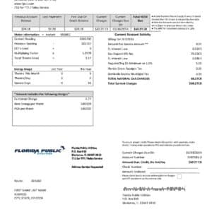 utility bill florida