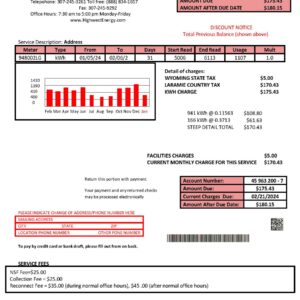 Wyoming utility bill template