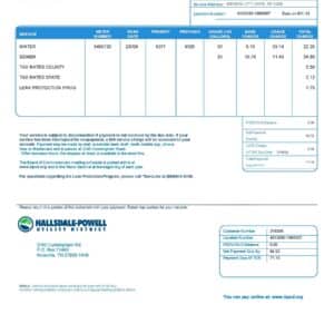 Tennesse utility bill template