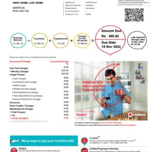 India Create utility bill