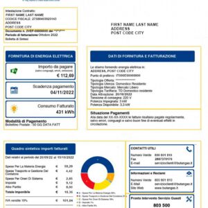Italy Create Fake utility bill