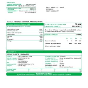 Italy fake utility bill for proof of address