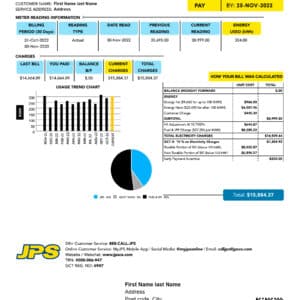 Jamaica utility bill template