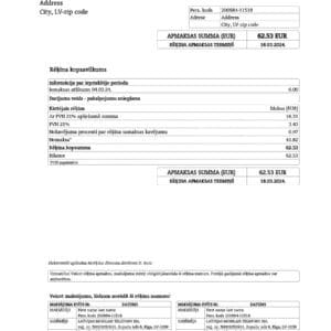 Latvia utility bill template