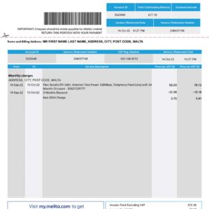 Malta fake utility bill for proof of address