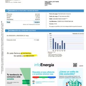 Endesa Energy Spain Fake utility bill