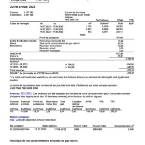 Luxembourg fake utility bill for proof of address