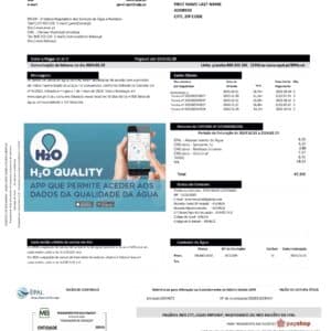 water Portugal fake utility bill