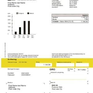Norway fake utility bill for proof of address