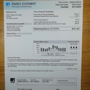 Editable PGE Electric and Gas Bill Template – Oregon 2025
