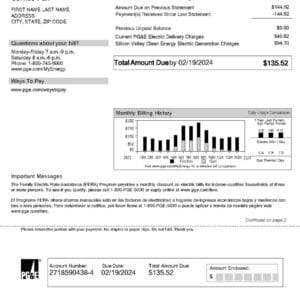 california utility bill template