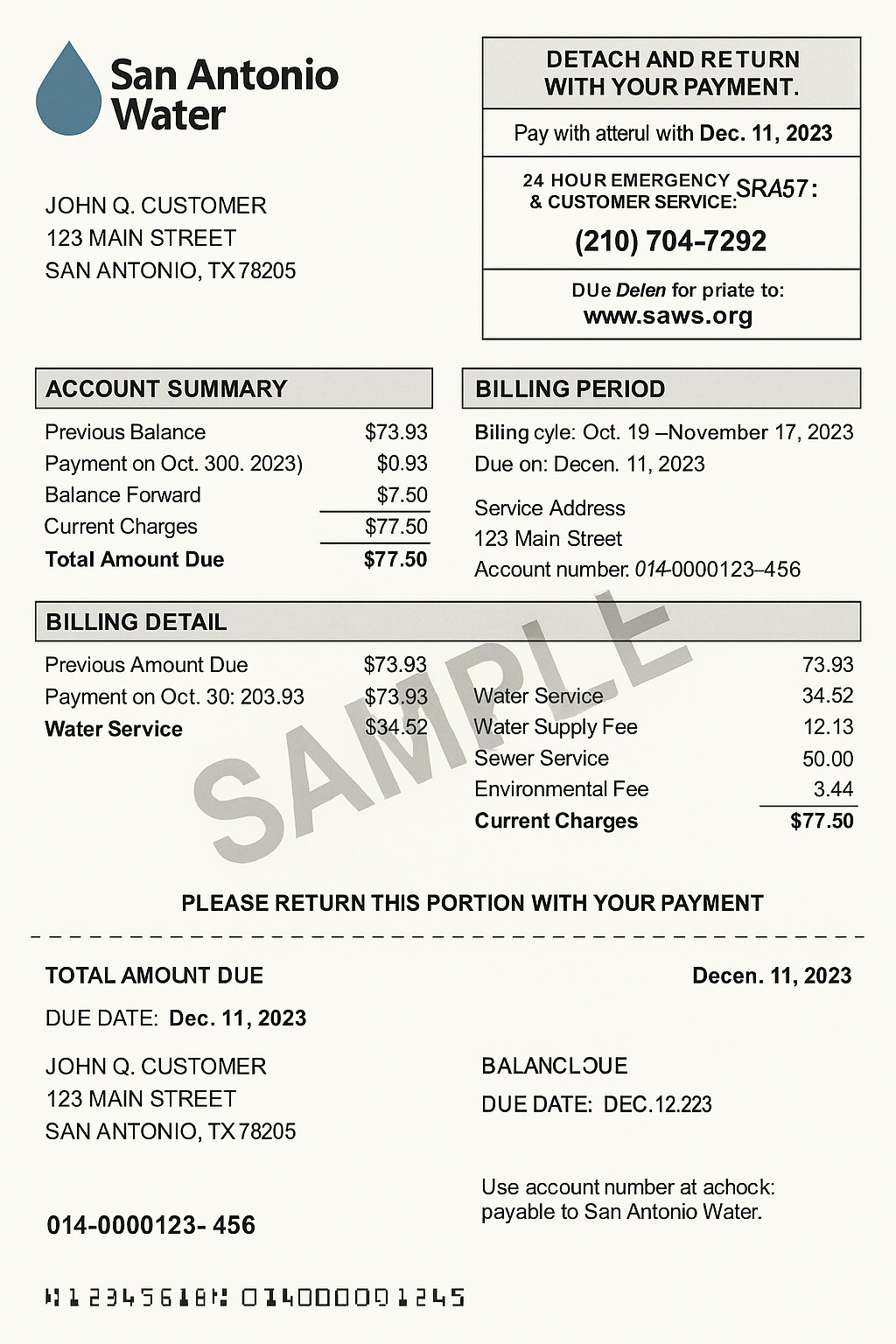 water templates utility bill template – editable PDF sample for proof of address