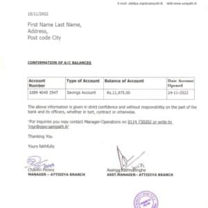 Sri Lanka utility bill template