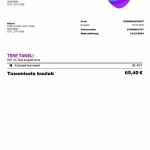 Estonia utility bill template