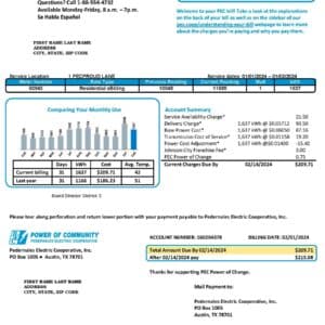 Edit electricity bill