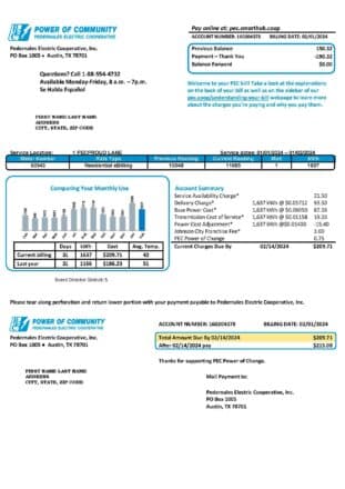 Edit electricity bill