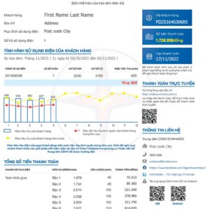 Vietnam utility bill template